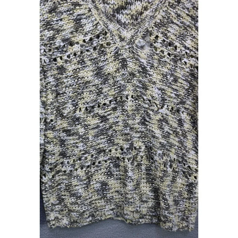 Chicos Long Sleeve Open Knit Tunic Sweater-Size 2-Oversized-Beachy-NWT